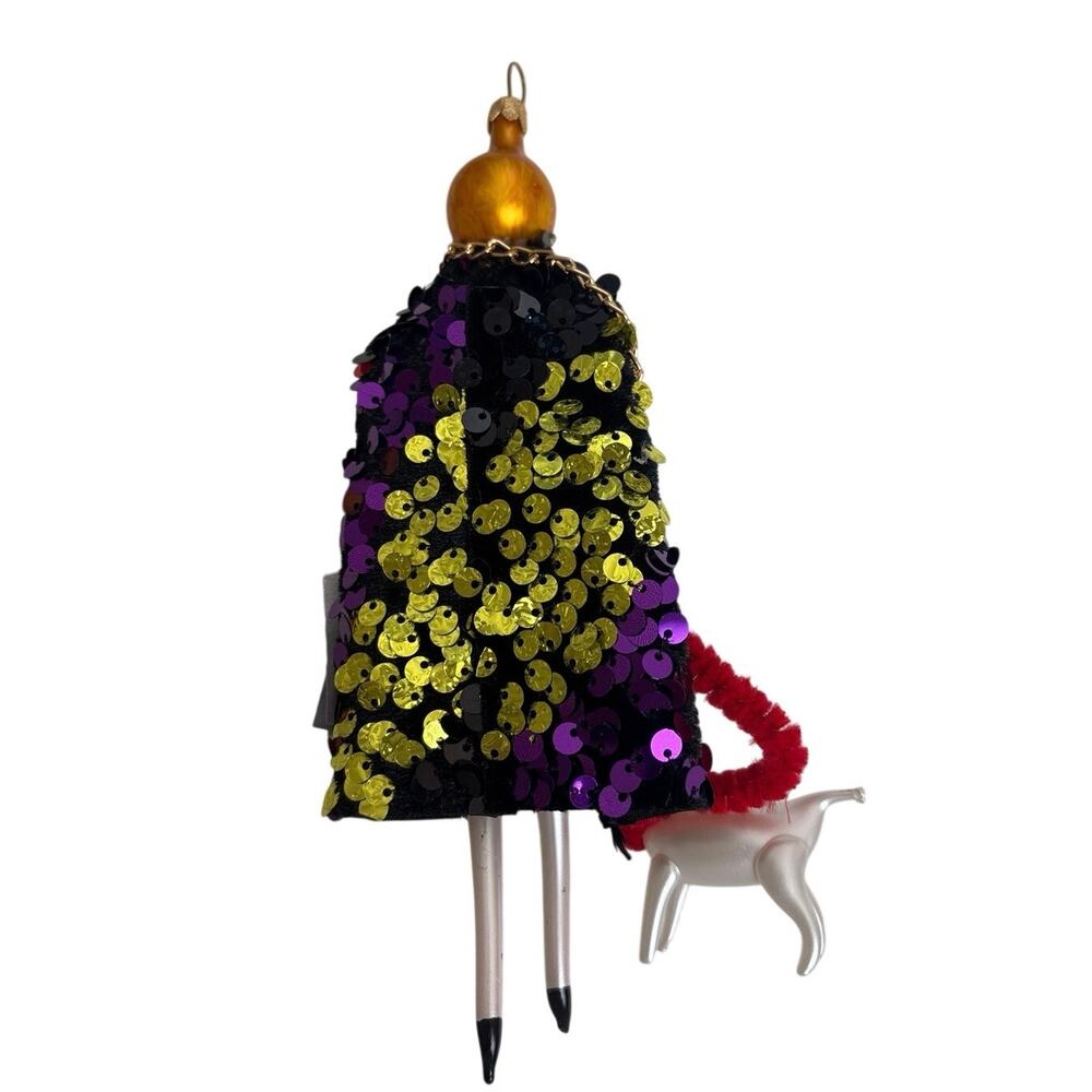 De Carlini Neiman Marcus Lady Ornament Sunglasses Sequin Coat Dog Italy Glass - Picture 3 of 8